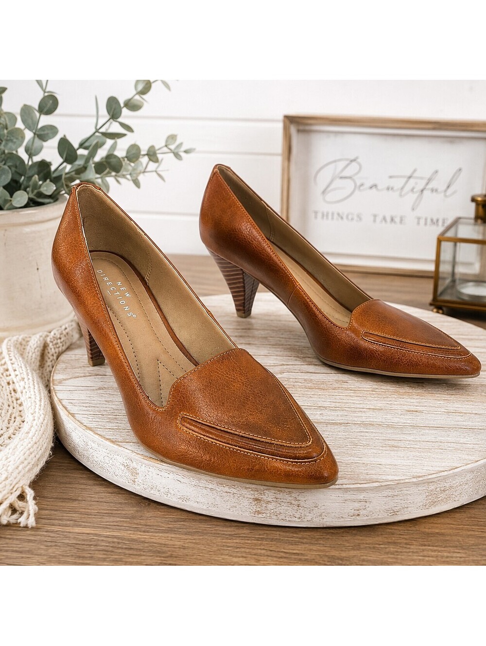 New Directions Natalia Brown Pointed Toe Heels Size 7.5M